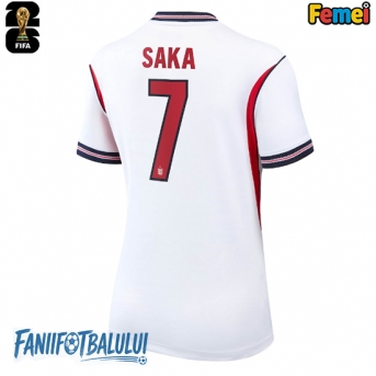 Anglia Bukayo Saka #7 Echipament de Fotbal Replică Mondial 2026 Femei Acasa